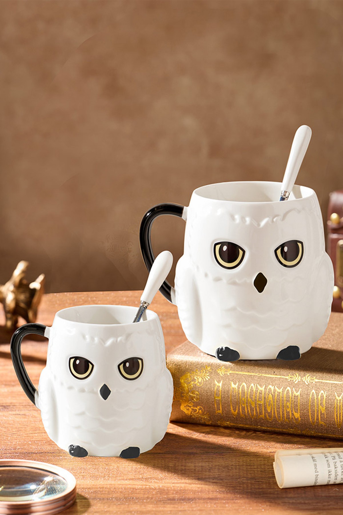 Harry Potter Lisanslı Kaşıklı Seramik Kupa (800ml) - Hedwig