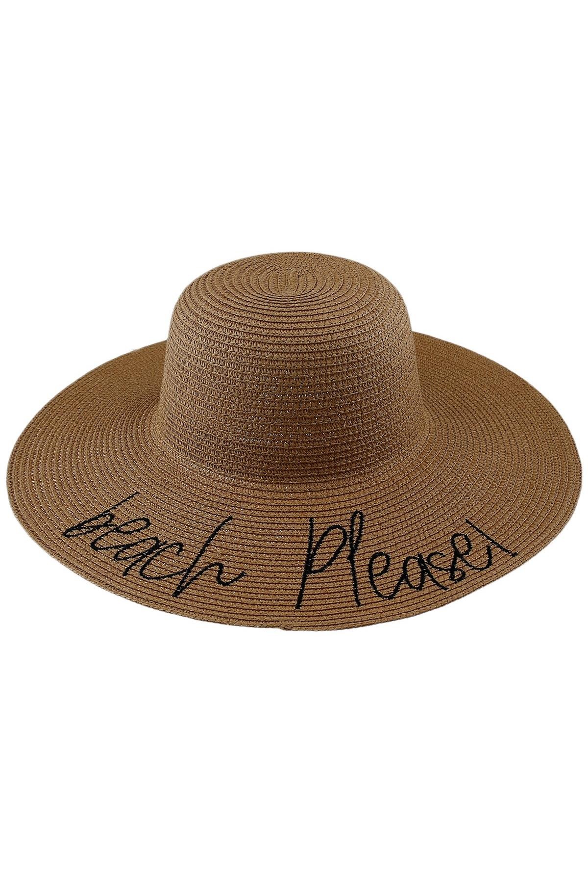 Sheforshe Beach Please Camel Hasır Şapka