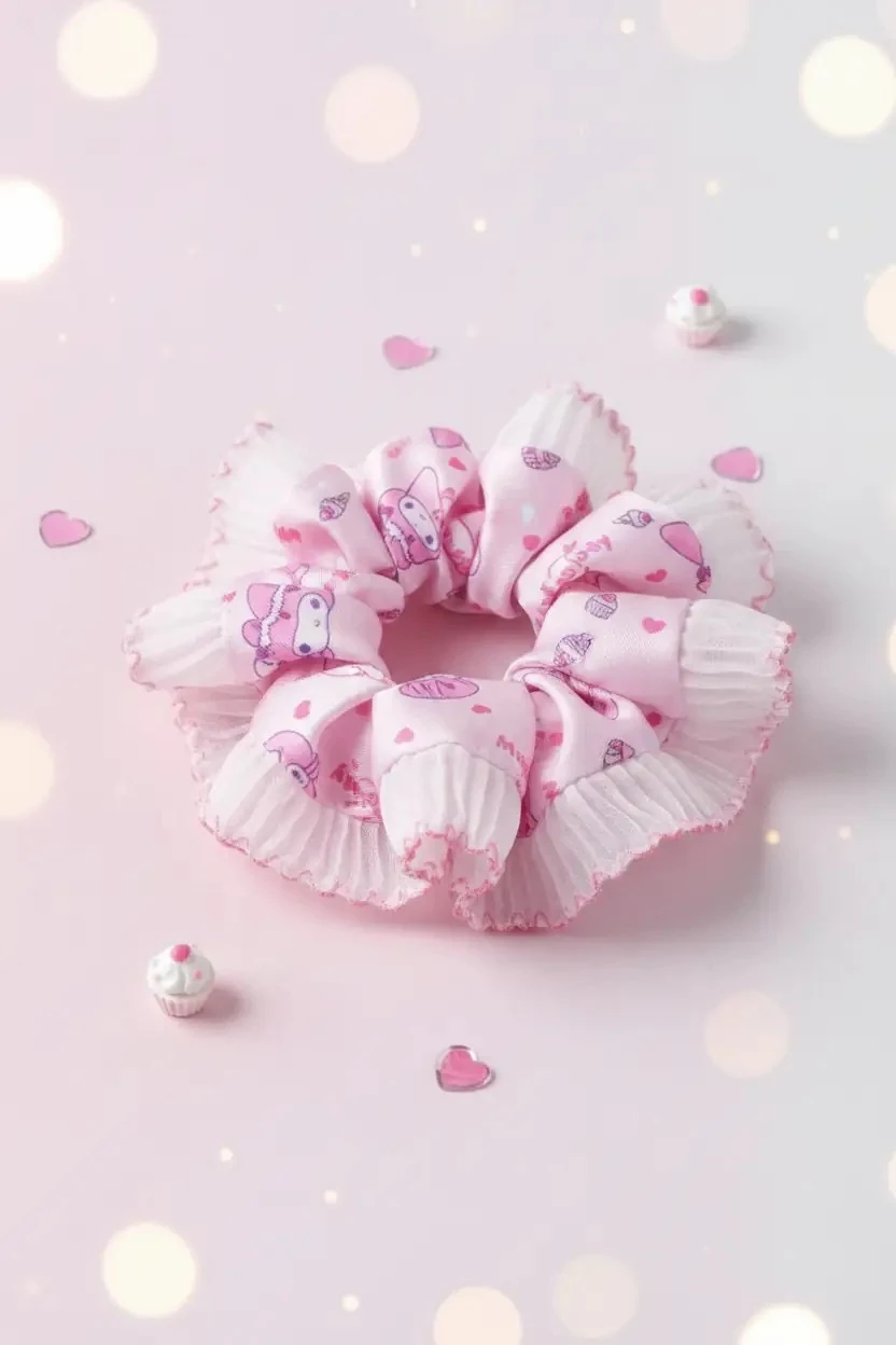 Sanrio My Melody Lisanslı Saç Lastiği – Yumuşak Dokulu – Pembe & Şık