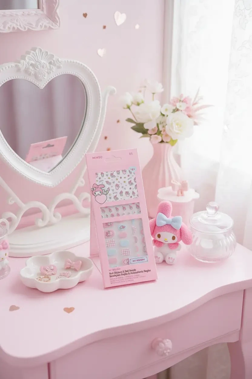 Sanrio My Melody Lisanslı Tırnak Süsü Ve Çıkartma Seti (04) – Pratik Nail Art Sticker Ve Tırnak Aksesuarı 17,5 Cm