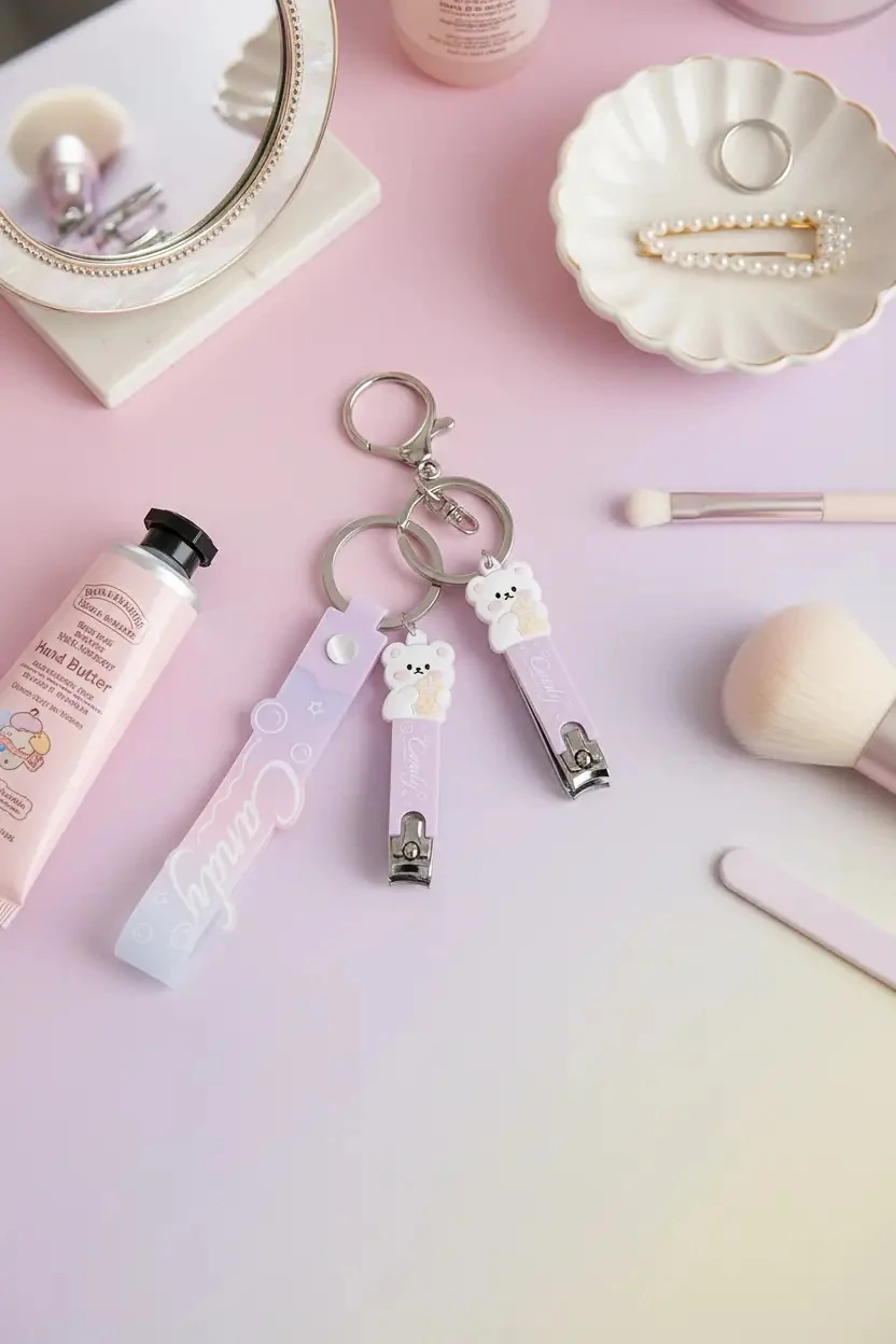 Miniso Lisanslı Macaron Tırnak Makası Kolye – Taşınabilir Bakım 18 Cm