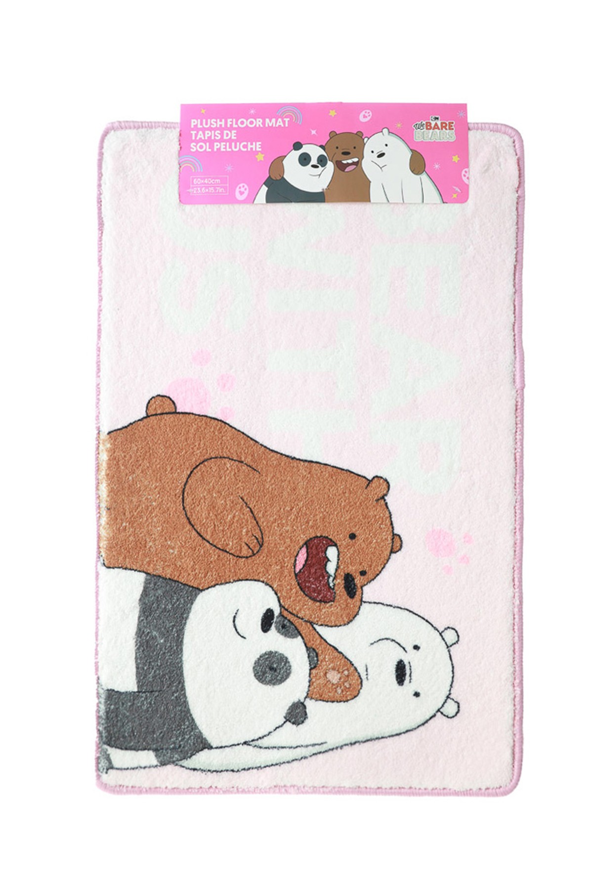 We Bare Bears Lisanslı Peluş Küçük Halı - Pembe