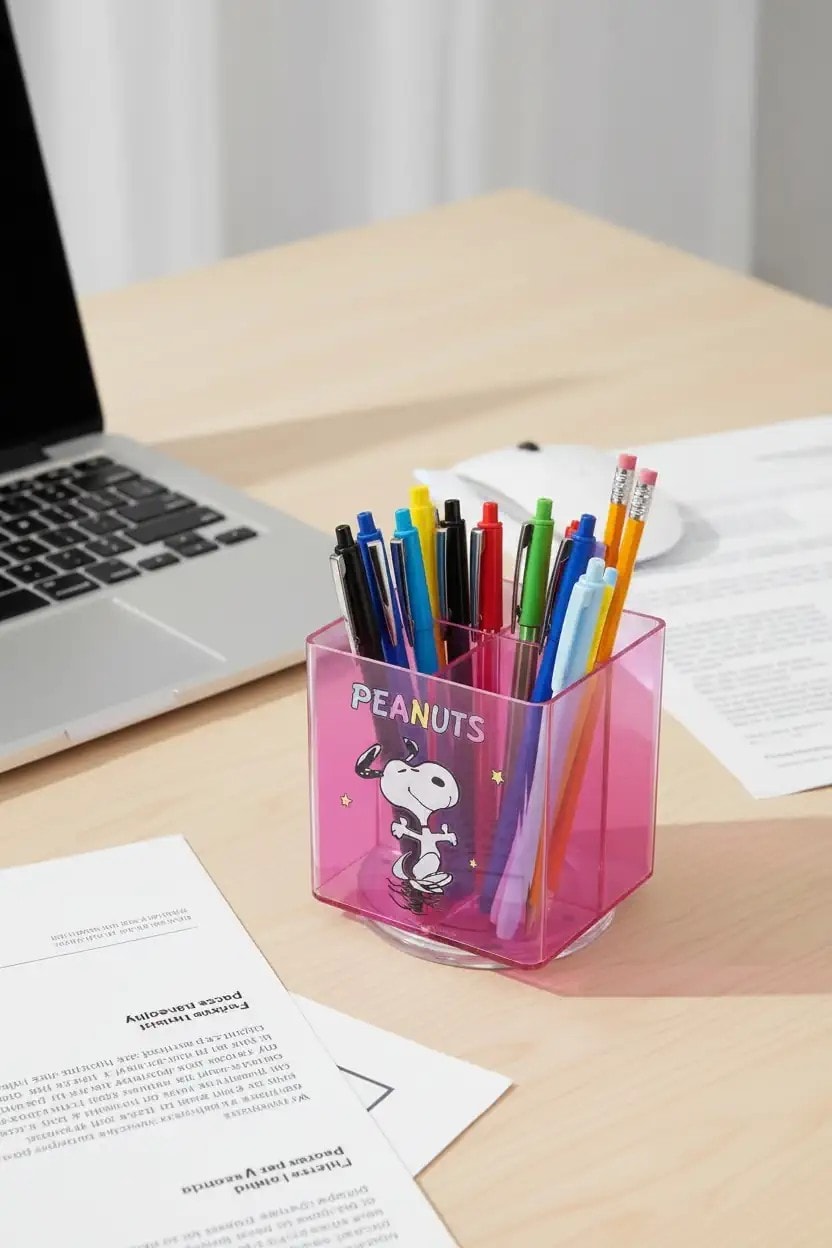 Snoopy Lisanslı Renkli Vintage Koleksiyonu 4 Bölmeli Dönen Düzenleyici