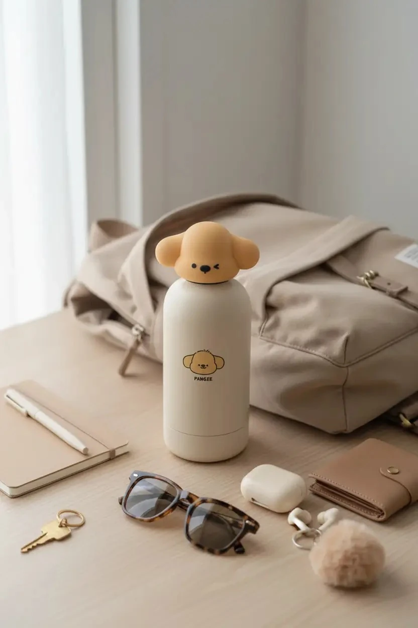 Miniso Lisanslı Tutogou Pangee Dekoratif Kapaklı Termos 380 Ml – 20 Cm