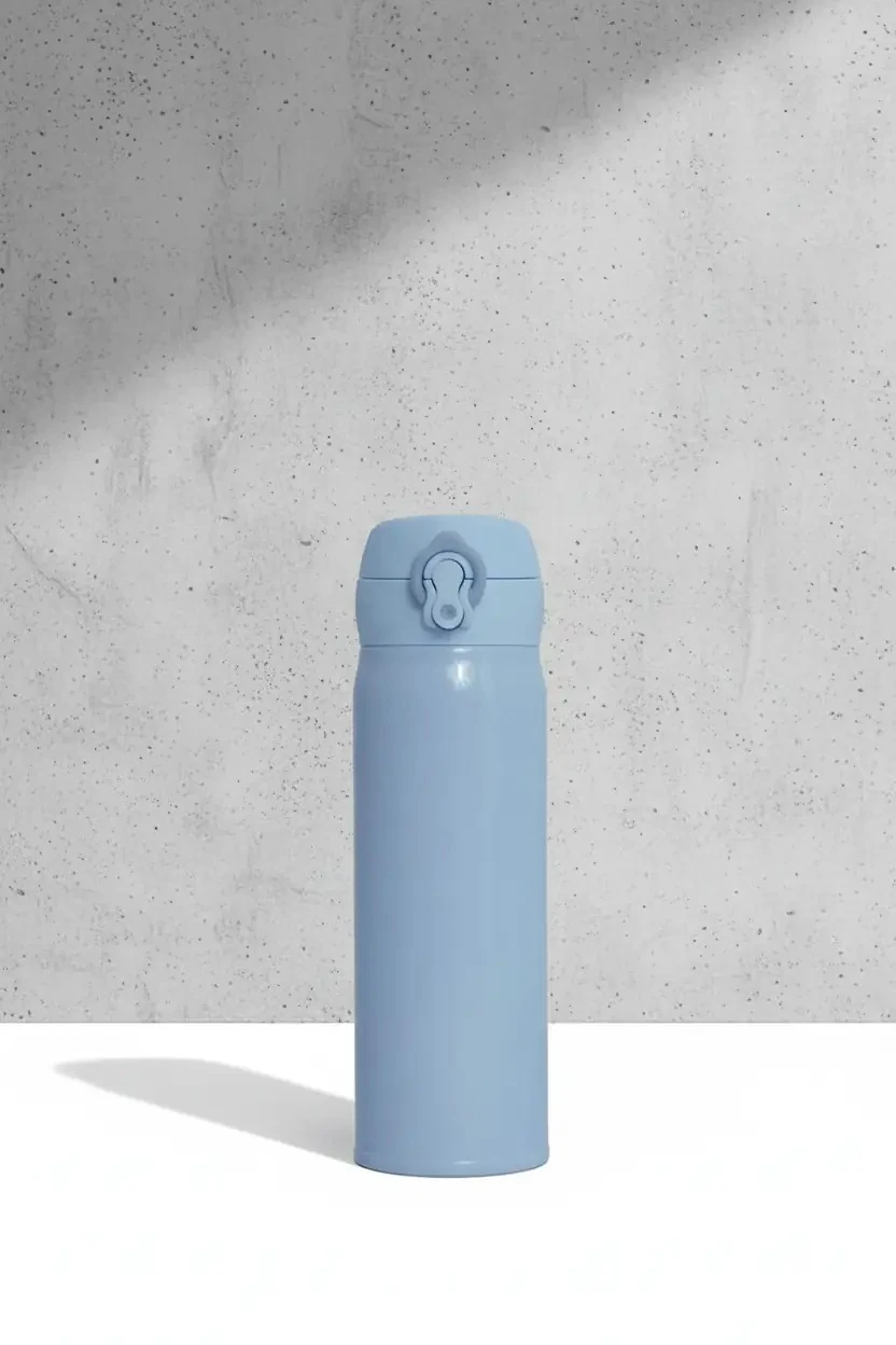 Miniso Lisanslı Klasik Serisi Flip Top Yalıtımlı Termos – 450 Ml – Çift Katmanlı Çelik – Mavi