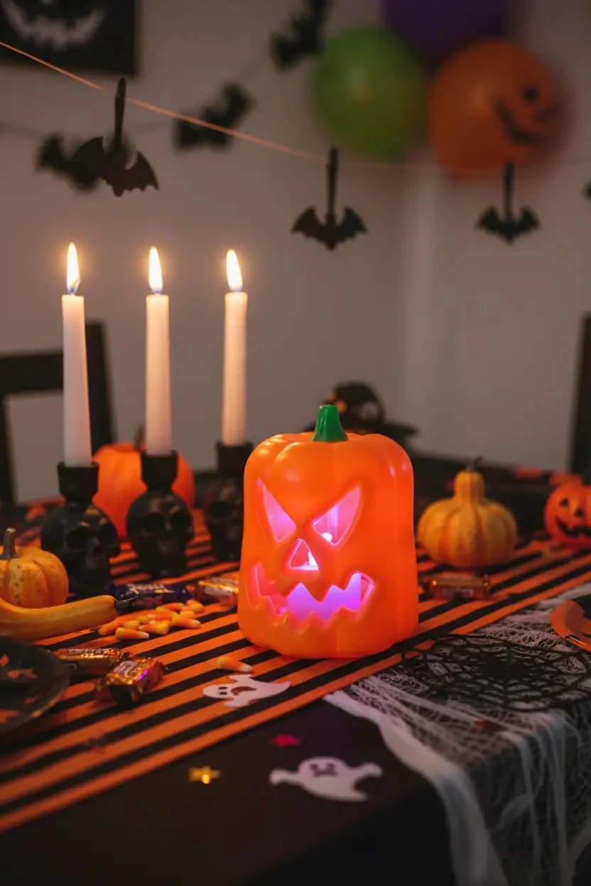 Halloween Masaüstü Saplı Işıklı Balkabağı – Cadılar Bayramı Temalı Pilli Dekoratif Aydınlatma