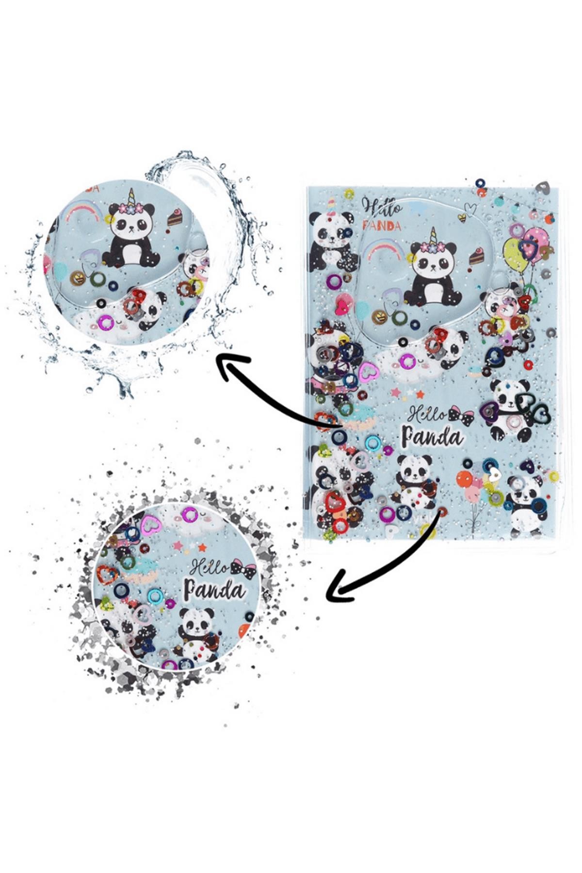 Vuki Panda Simli Ve Sulu Kapaklı Rengarenk Sayfalı Mini Defter