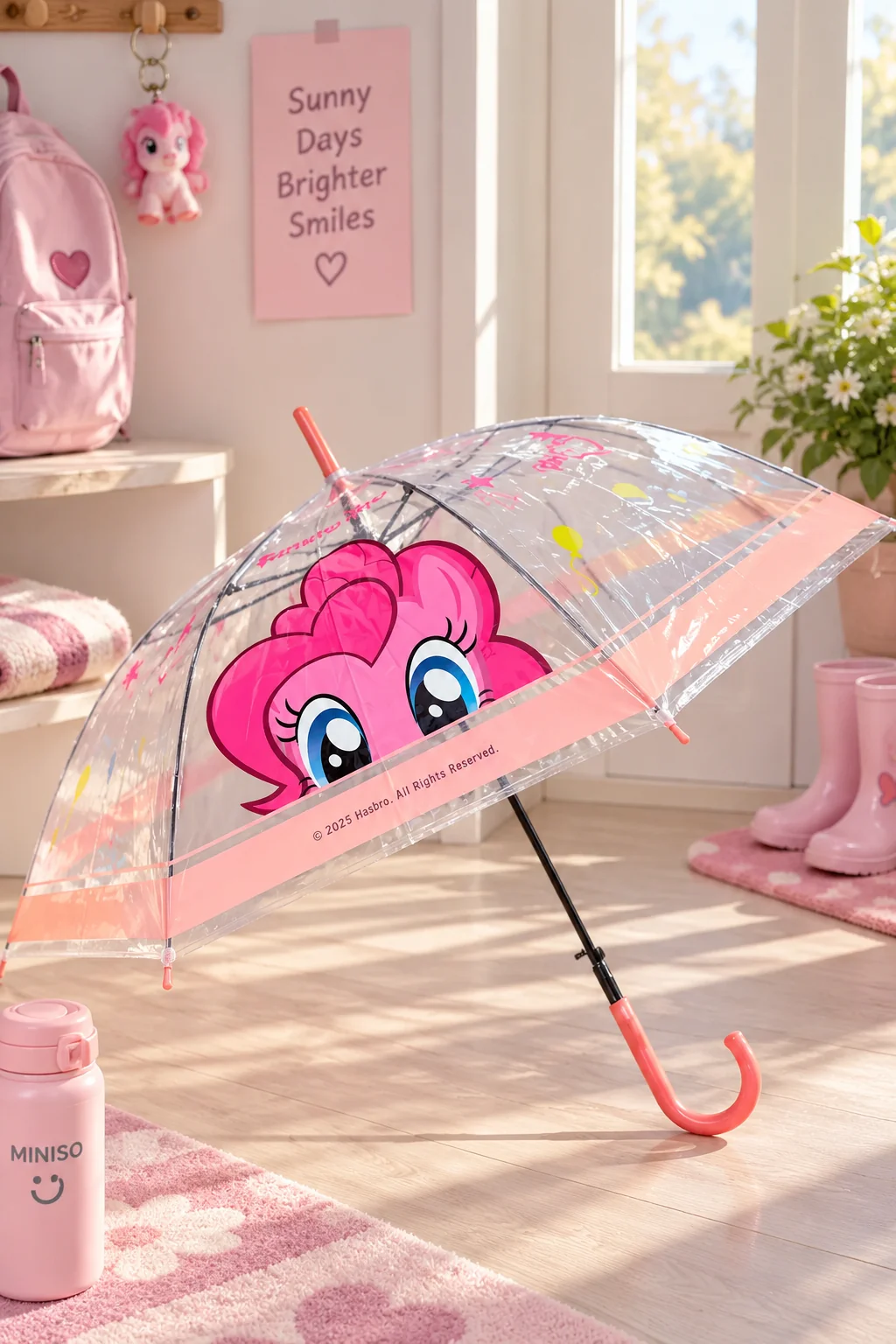 My Little Pony Lisanslı Pinkie Pie Şeffaf Uzun Saplı Şemsiye – 75 Cm Çocuk Şemsiyesi