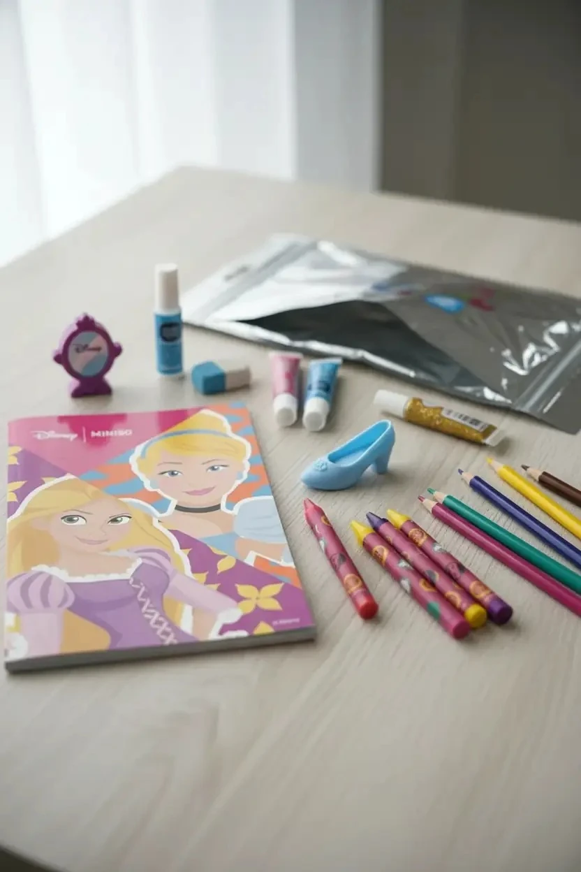 Disney Prenses Lisanslı Çizim Çantası – Boyama Kitabı & Sticker & Pastel Boya