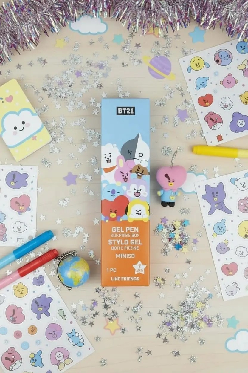 BT21 Lisanlı Jel Kalem Sürpriz Kutu Seti (7 Çeşitli Model) - Blind Box