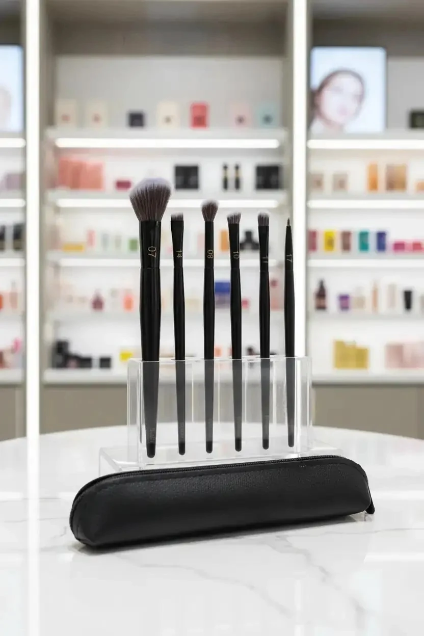 Miniso Lisanslı Black Gold Serisi Çantalı Makyaj Fırçası Seti – 6 Parça