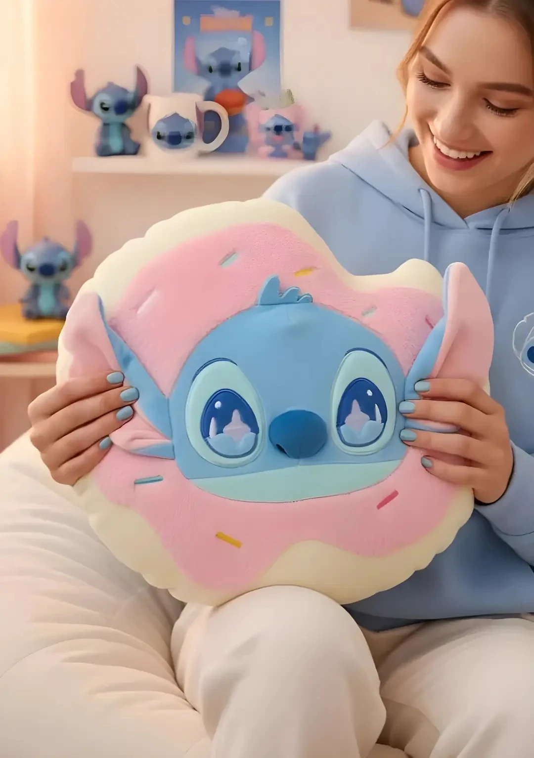 Disney Lilo & Stitch Lisanslı Parti Serisi Donut Şekilli Yastık