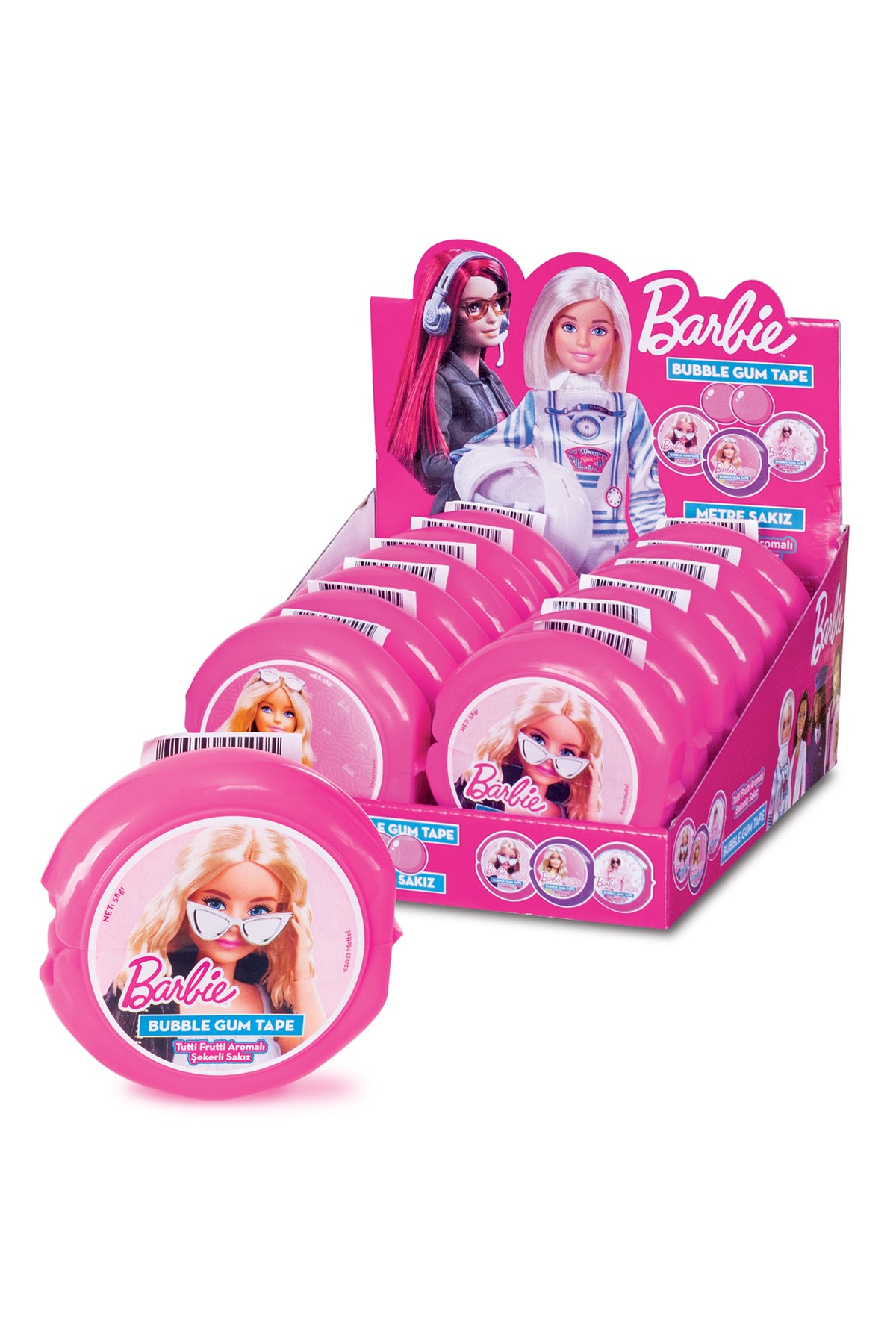 Barbie Lisanslı Bubble Gum Rolls Metre Sakız