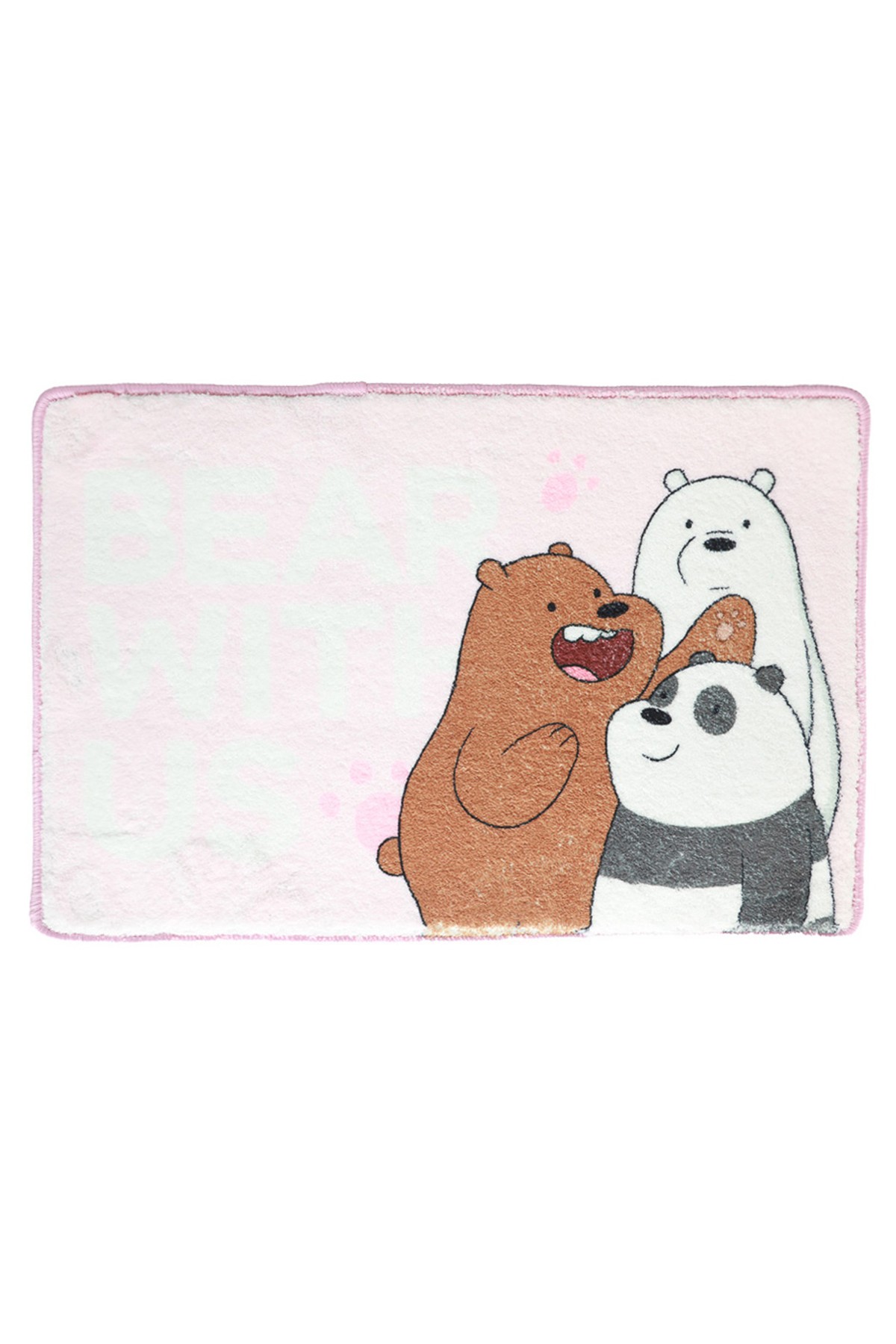 We Bare Bears Lisanslı Peluş Küçük Halı - Pembe