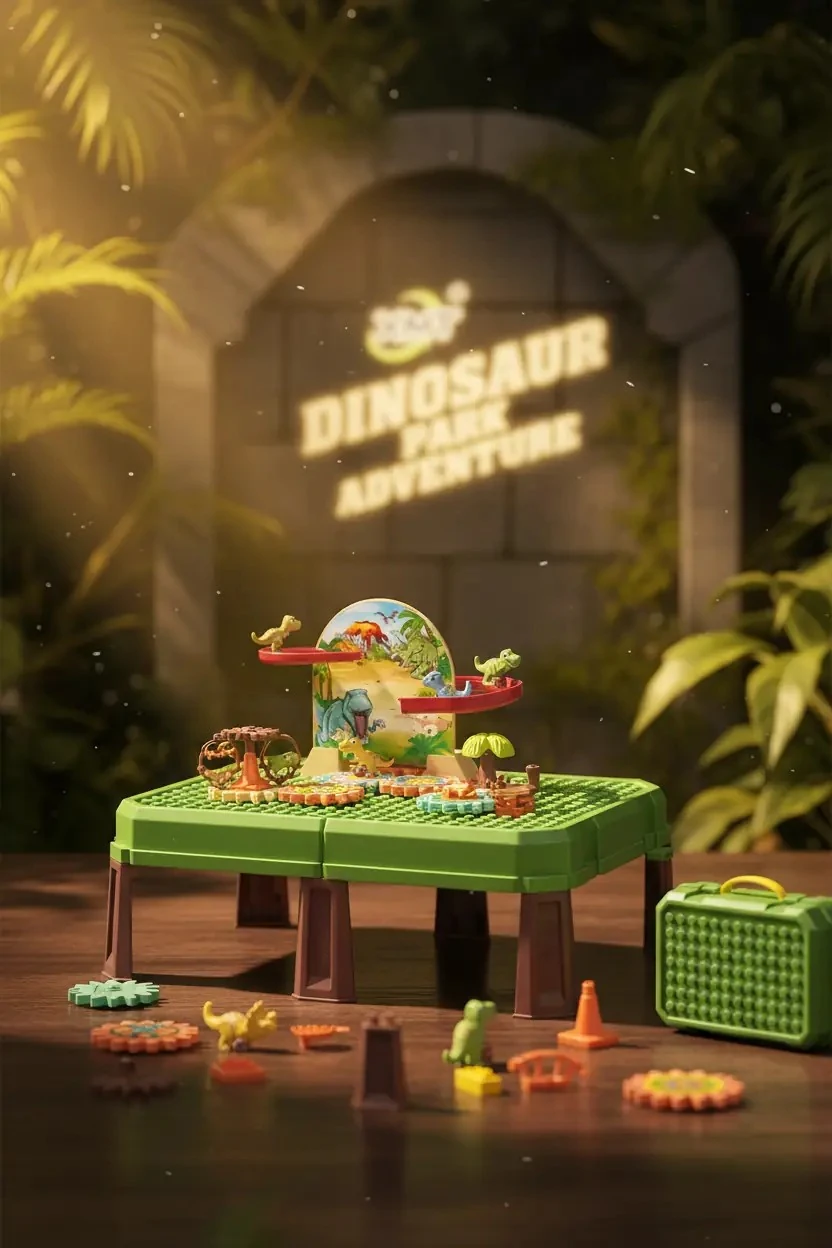 Miniso Lisanslı Büyük Oyun Bloğu Serisi Dinozor Kaydırak Oyun Masası