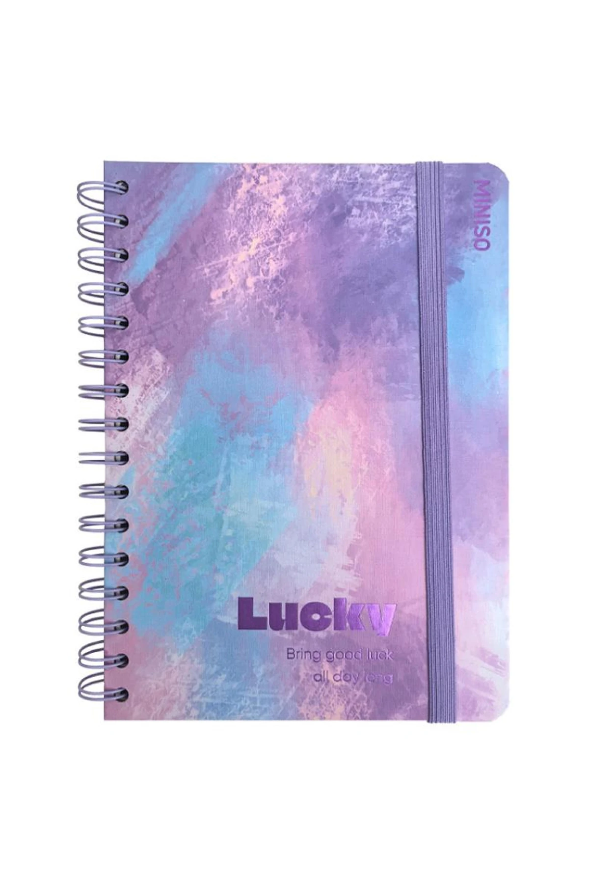 Pastel Serisi A6 Tel Ciltli Defter, Bantlı (Mor) (80 Sayfa)
