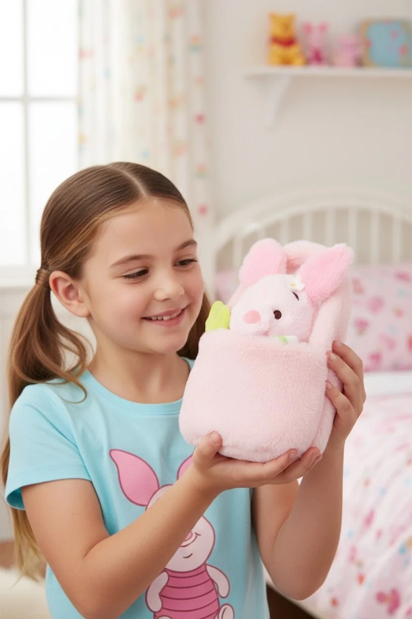 Disney Pixar Lisanslı Meyve Serisi 2si 1 Arada Peluş Oyuncak & Çanta - Piglet