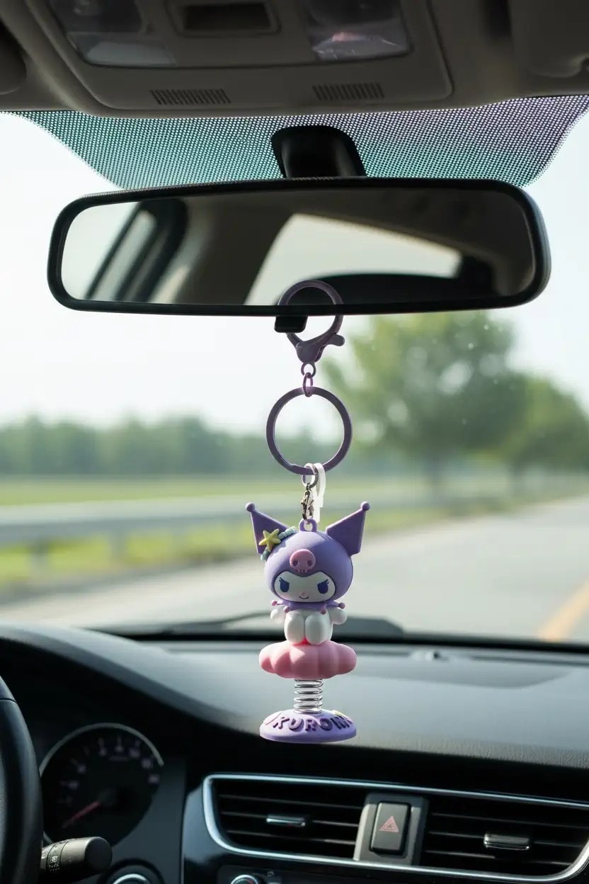Sanrio Lisanslı Okyanus Hazinesi Hareketli Araba Süsü - Kuromi