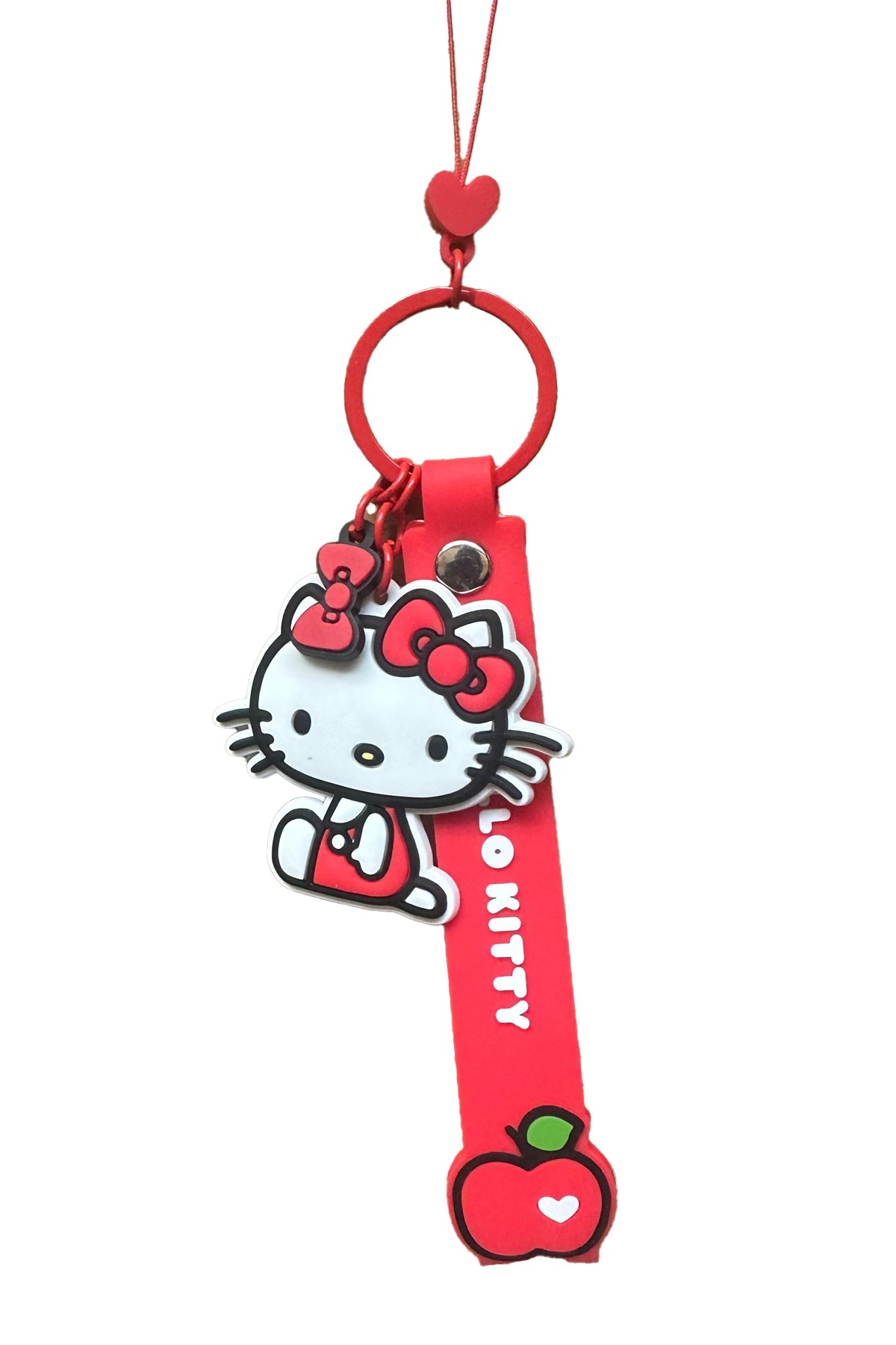 Hello Kitty Lisanslı Elma Koleksiyonu Telefon İpi - Kırmızı