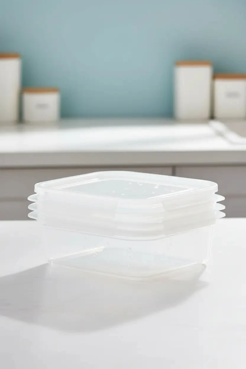 Miniso Lisanslı Şeffaf Beyaz Dikdörtgen Yemek Kabı Seti 4’lü 180 Ml