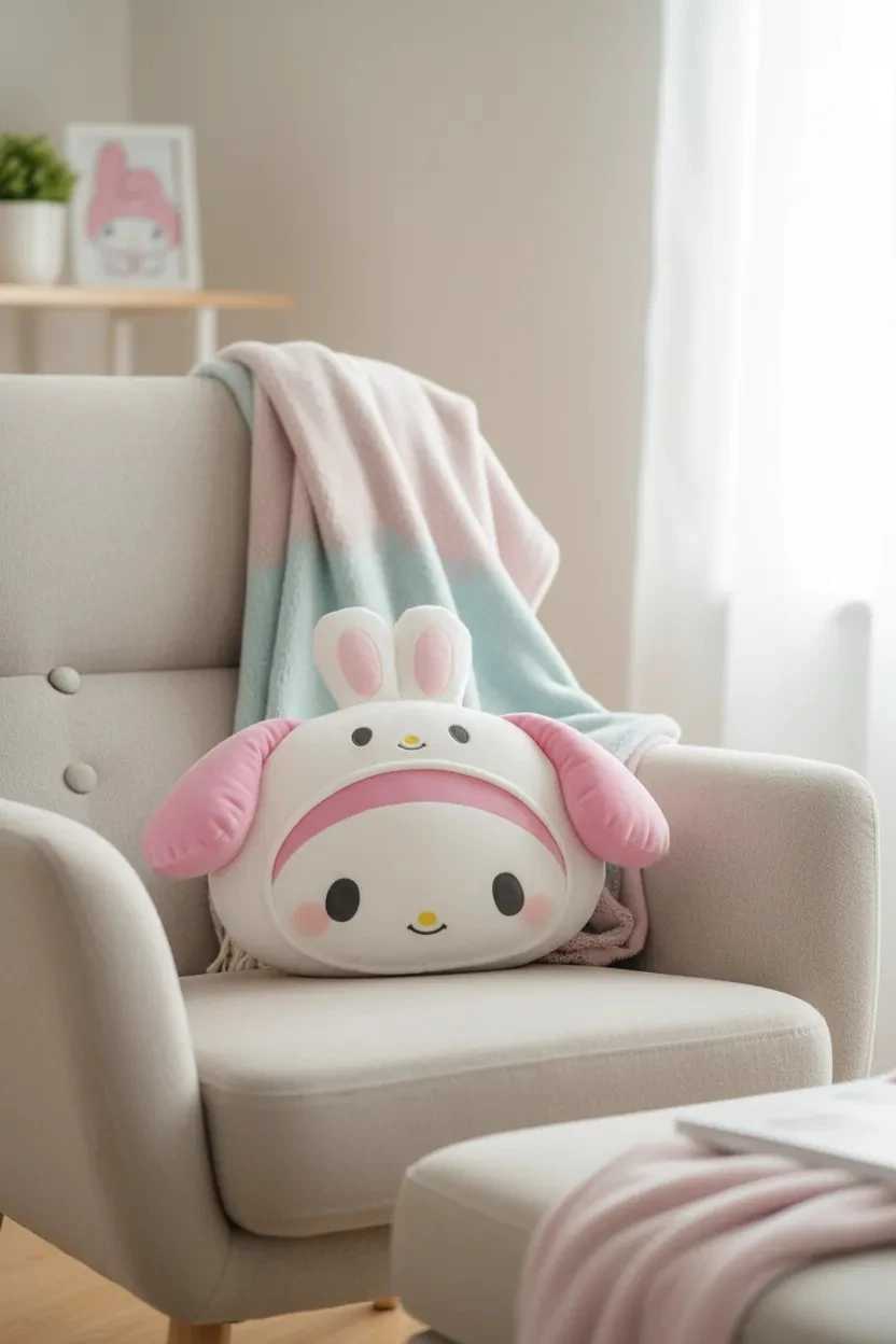 Sanrio Lisanslı My Melody Baş Şekilli Yastık