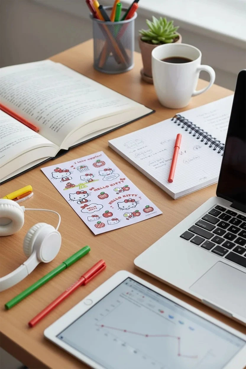 Hello Kitty Lisanslı Elma Koleksiyonu Sticker (10x22 cm)