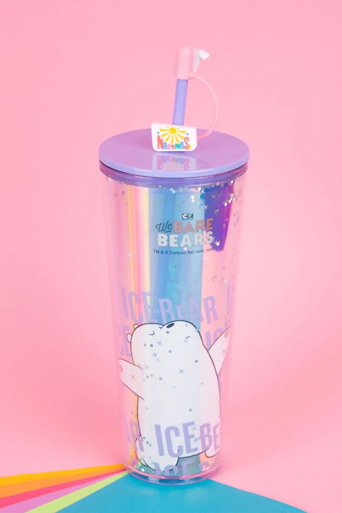 We Bare Bears Lisanslı Çift Cidarlı Pipetli Şişe (800ml) - Kutup Ayısı