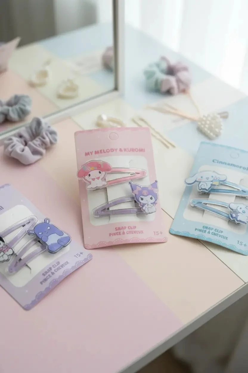Hello Kitty Lisanslı Çıtçıtlı Toka (2 Adet) – Pratik Mekanizmalı & Renkli