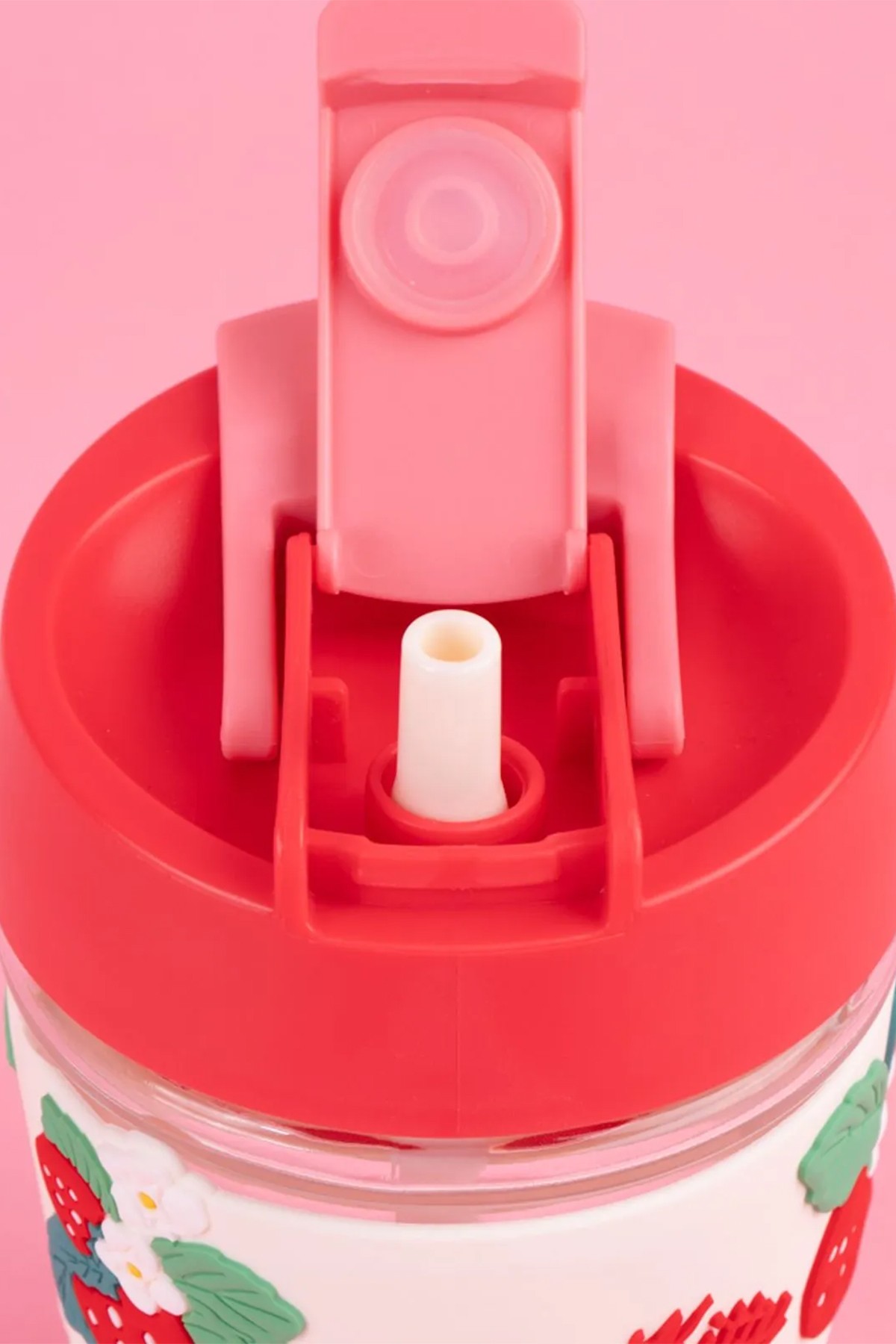 Sanrio Lisanslı Pipetli Mini Cam Şişe (350ml) - Hello Kitty