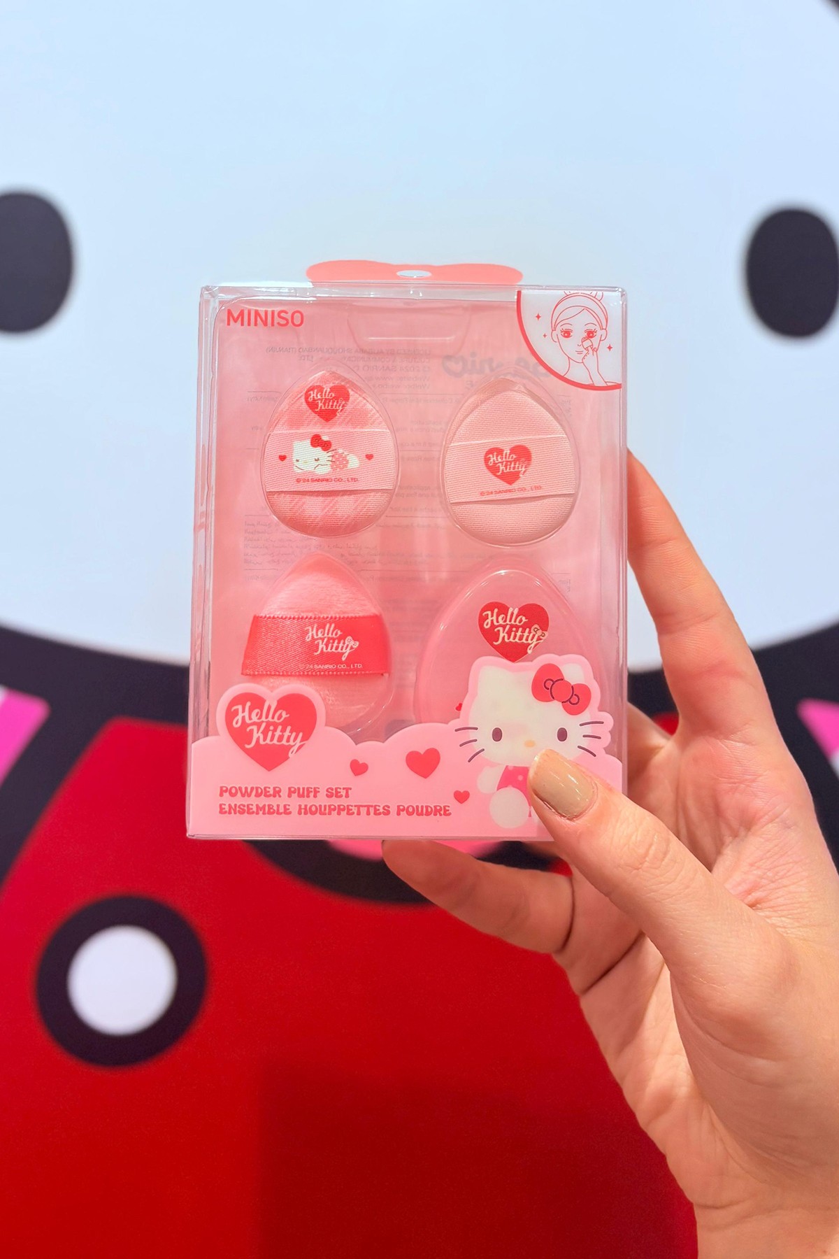 Sanrio Lisanslı Pembe Serisi Mini Parmak Pudra Pufu (3 adet)