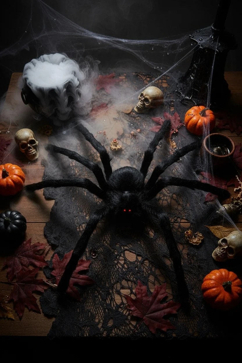 Halloween Siyah Tüylü Örümcek Küçük