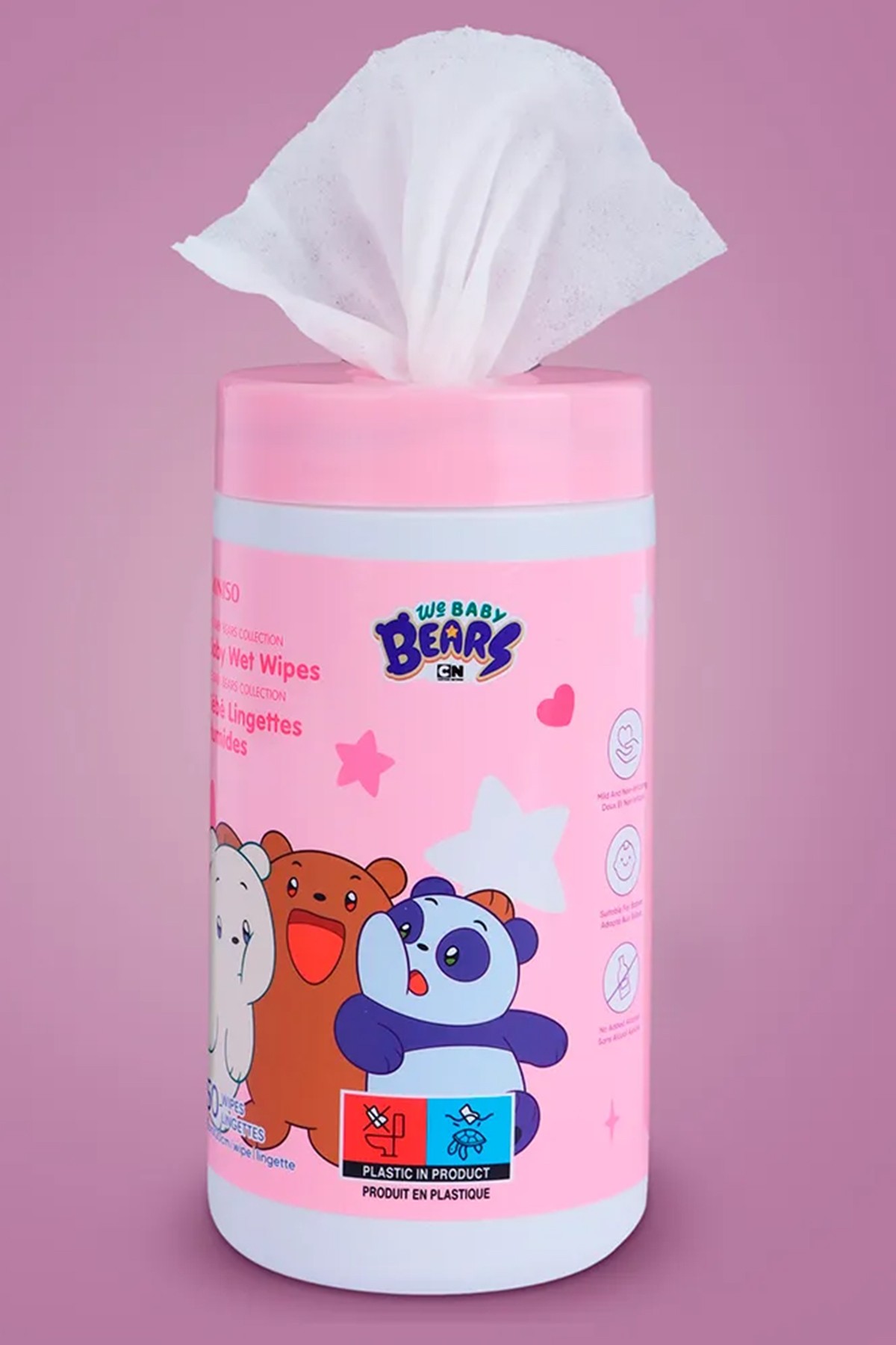 We Bare Bears Lisanslı Bebek Islak Mendil (50 adet)
