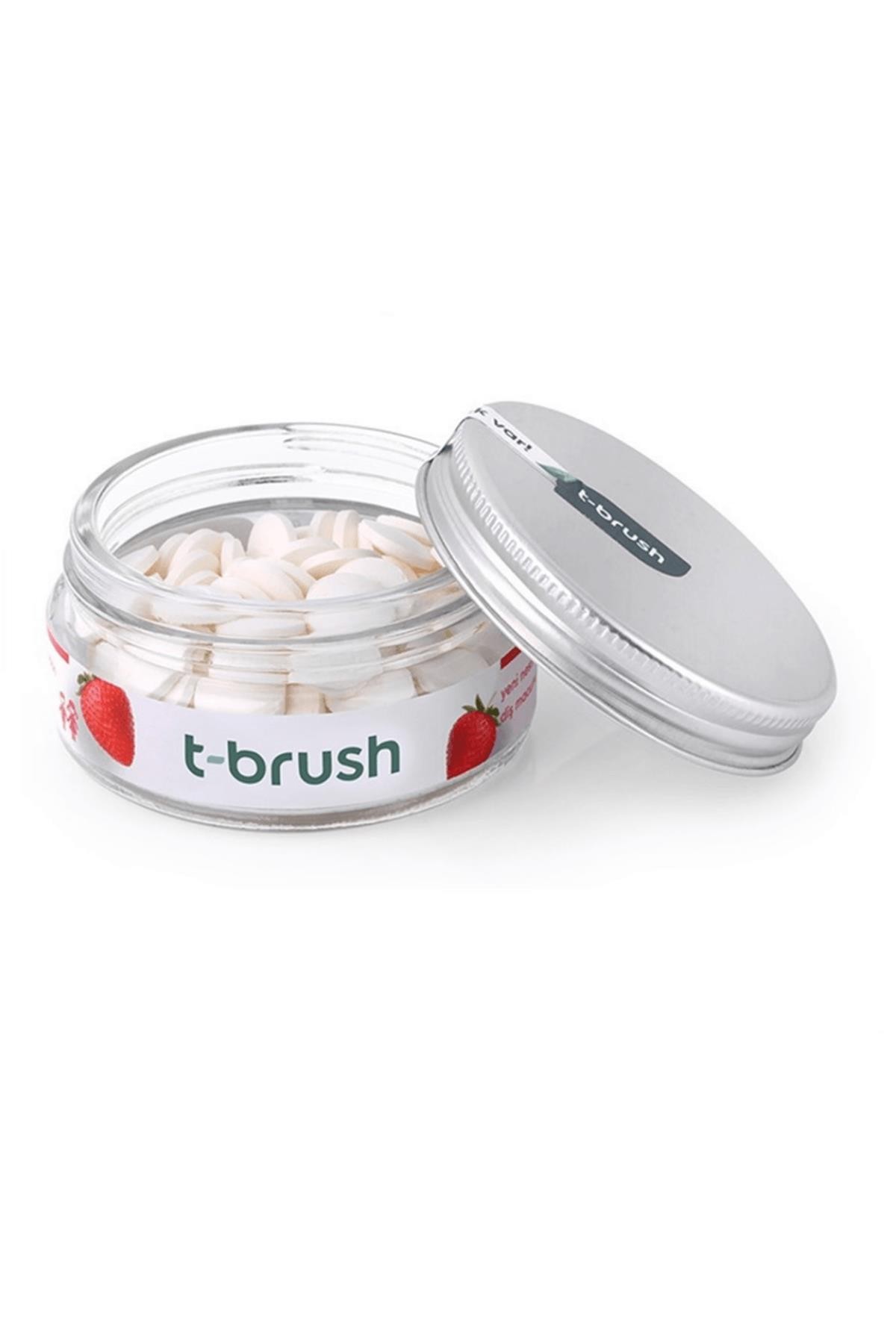 T-Brush Çilek Aromalı Diş Macunu Tableti-Florürsüz