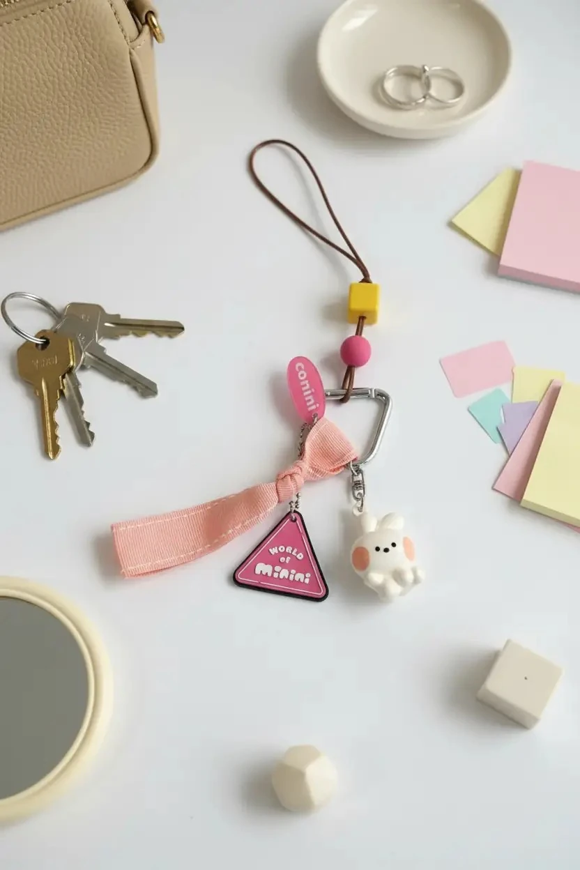 Miniso Lisanslı Minini Koleksiyon Dopamin Oturma Duruşu 3D Anahtarlık – Çanta & Anahtar Süsü