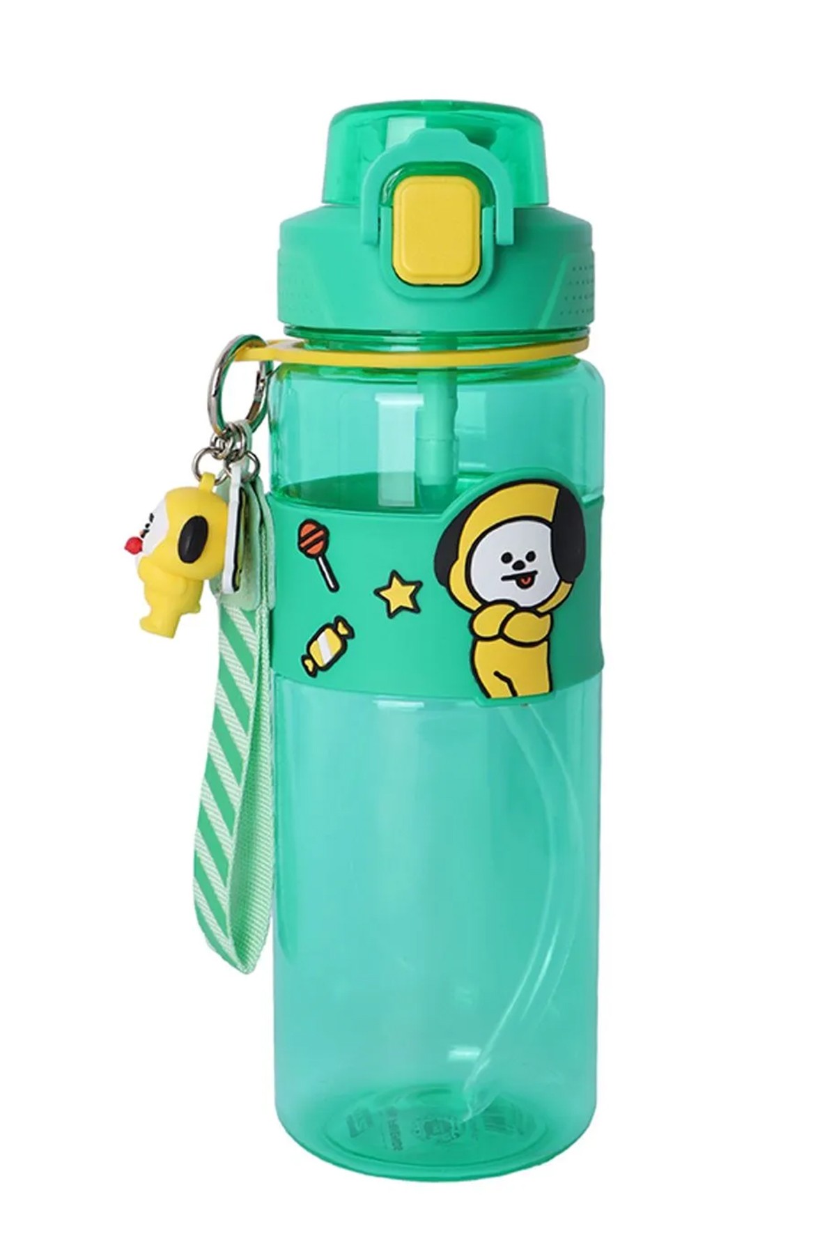 BT21 Lisanslı Askılı ve Kılıflı Plastik Şişe (800mL) - Chimmy