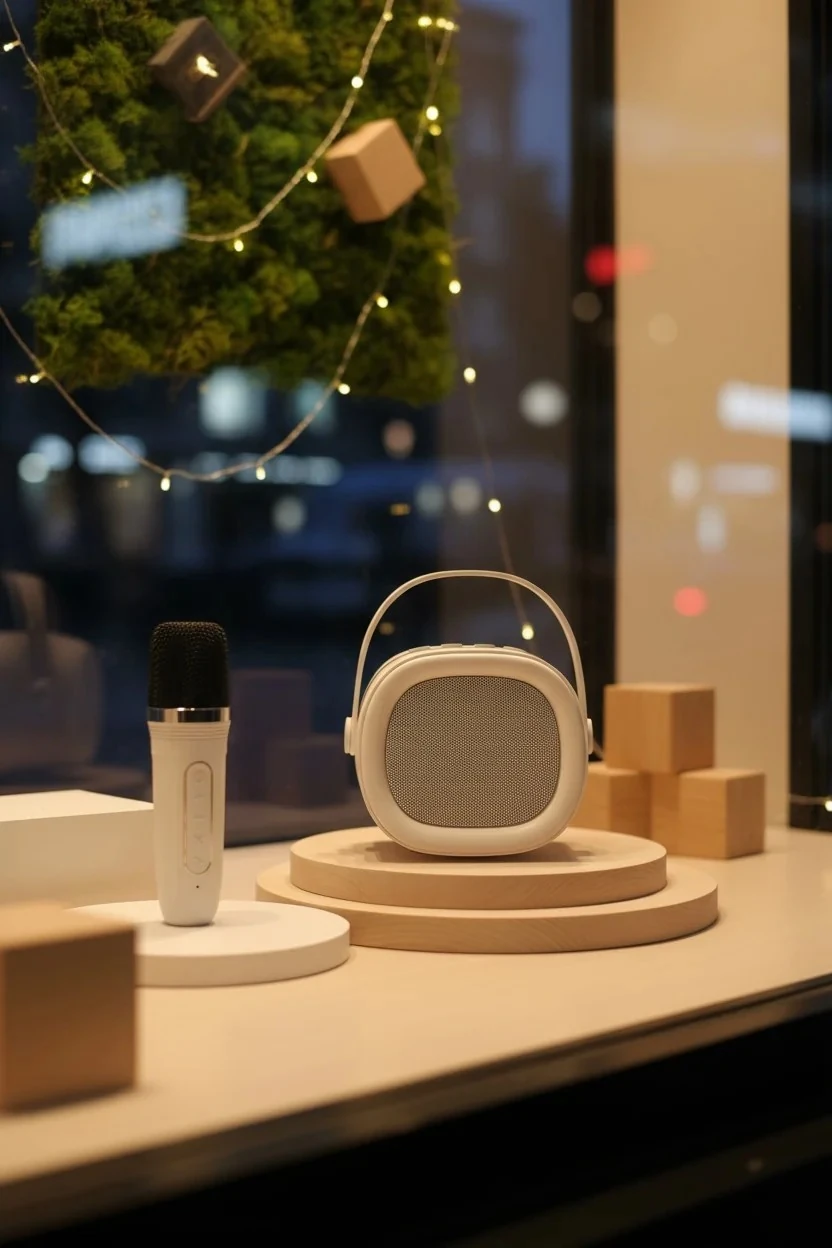 Mikrofon ve Kablosuz Hoparlör Set Model:A16 (Bej)