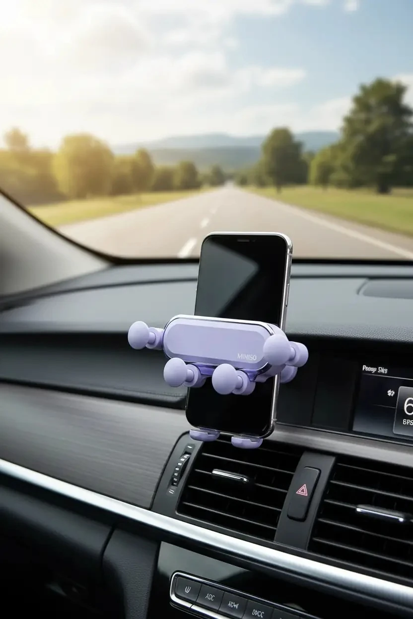 Miniso Lisanslı Yerçekimli Araç Telefon Tutucu Havalandırma Tipi - Mavi