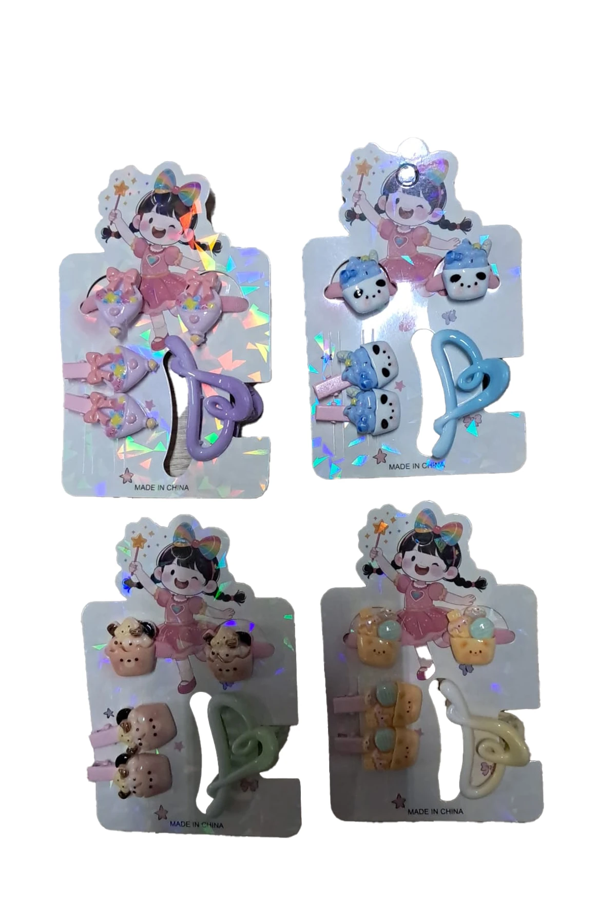 Çocuk Karışık Tokalar Turta Figürlü (Mandal + Kıstırma)