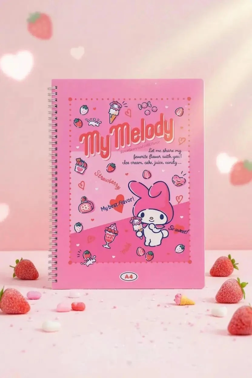 Sanrio Lisanslı My Melody Retro Koleksiyonu A4 Spiral Telli 60 Sayfa Defter