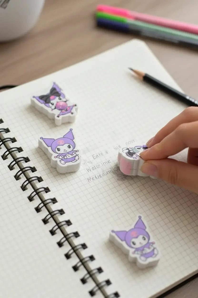 Timon Sanrio Lisanslı Kuromi Şekilli Silgi Seti – 4'lü Figür