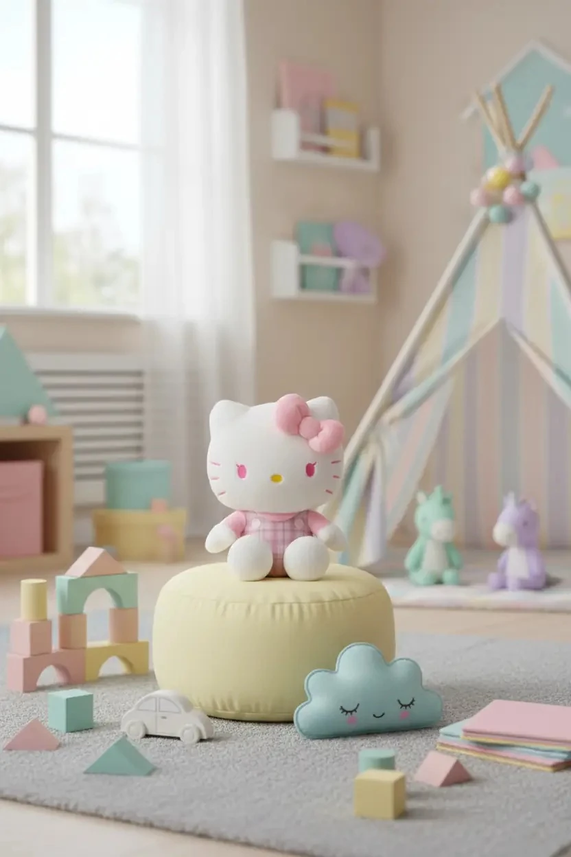 Sanrio Lisanslı Hello Kitty Peluş Oyuncak 25 Cm – Oturan Yumuşacık Fiyonklu Tasarım