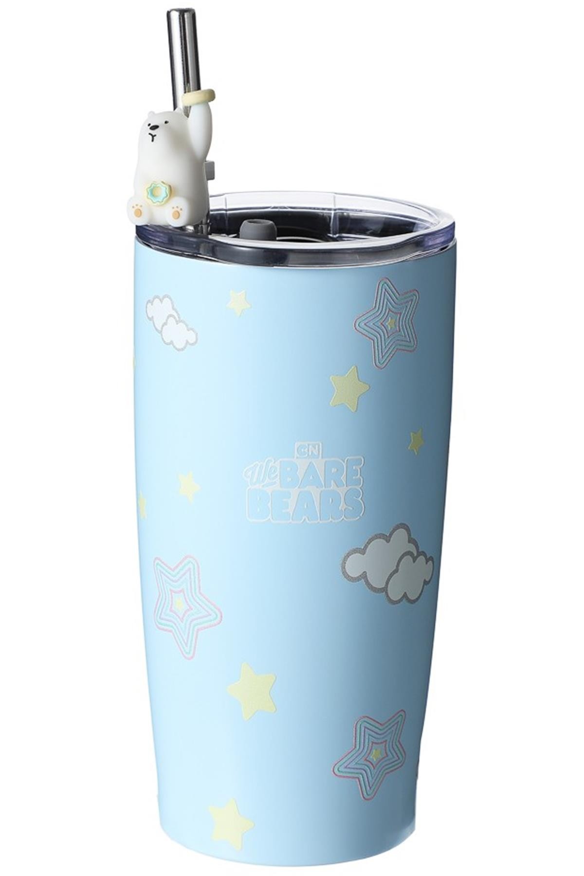 We Bare Bears Lisanslı Pipetli Termos (530Ml) - Kutup Ayısı