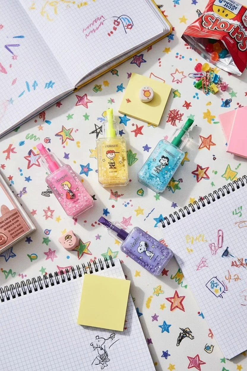 Snoopy Lisanslı Vintage Serisi Fanus Marker Seti – 4 Farklı Renk