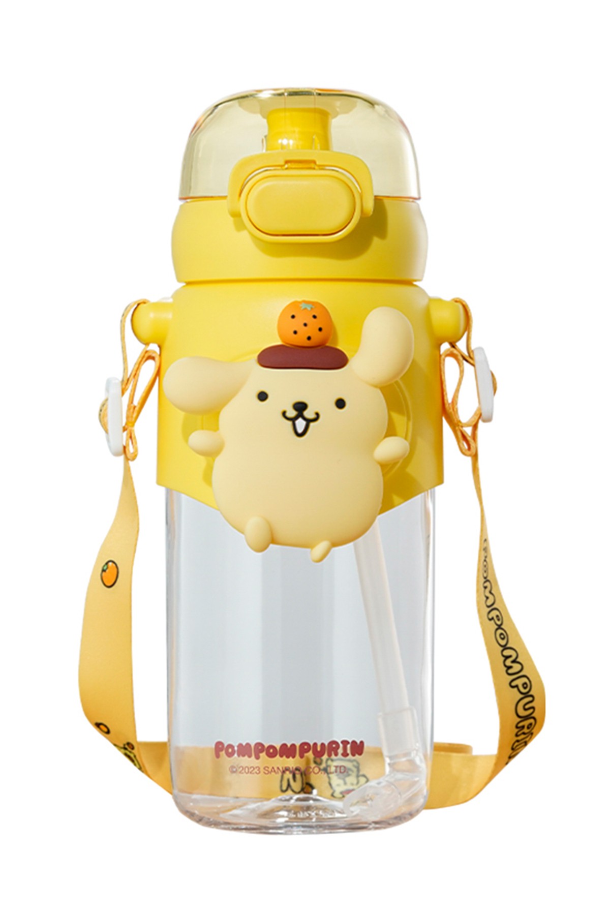 Sanrio Lisanslı Pipetli Kapaklı Suluk (600ml) - Pompompurin