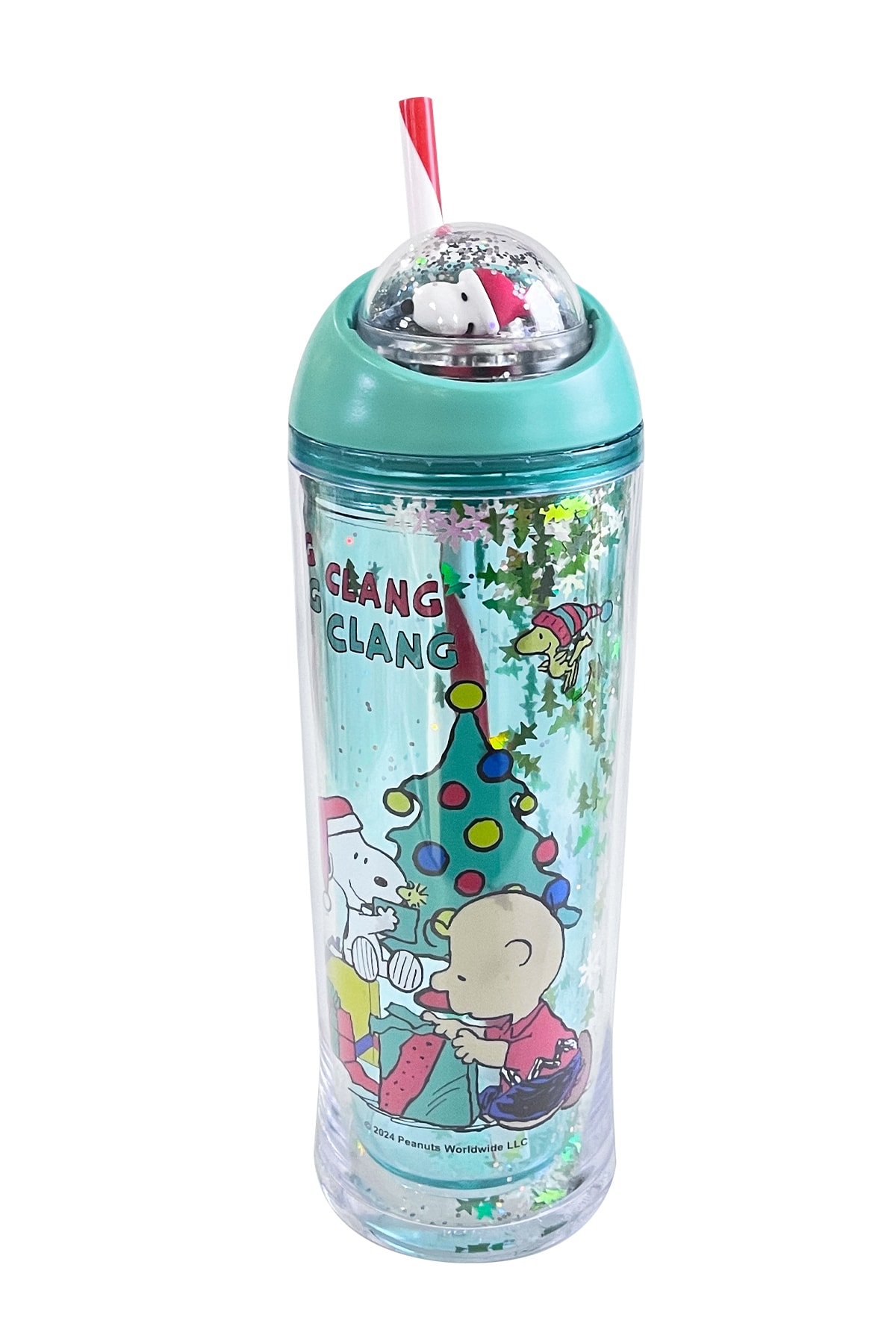 Snoopy Lisanslı Yılbaşı Koleksiyonu Pipetli Ve Dönen Toplu Şişe (Outlet)