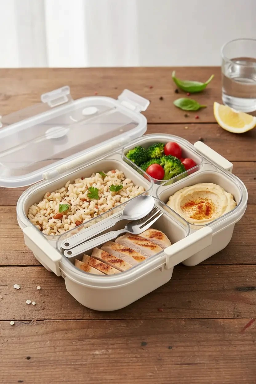 Miniso Lisanslı Graceful Serisi 4 Bölmeli Sızdırmaz Yemek Kutusu 1150 mL
