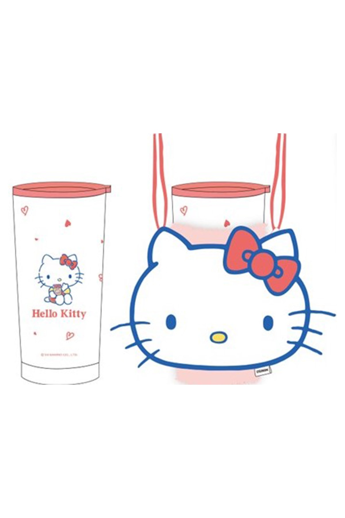 Sanrio Lisanslı  Hello Kitty  Paslanmaz Çelik Bardak (Dekoratif Kılıflı) 550 mL