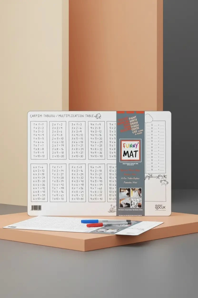 Eğlenceli Eğitim Matı Çarpım Tablosu – 33,5x48 cm Silinebilir Aktivite Matı