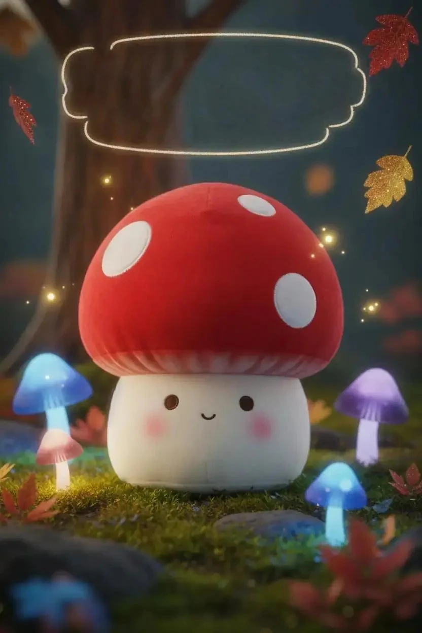 Miniso Lisanslı Mantar Peluş Oyuncak Kırmızı Beyaz – Yumuşak ve Dekoratif Oyun Arkadaşı 22 Cm
