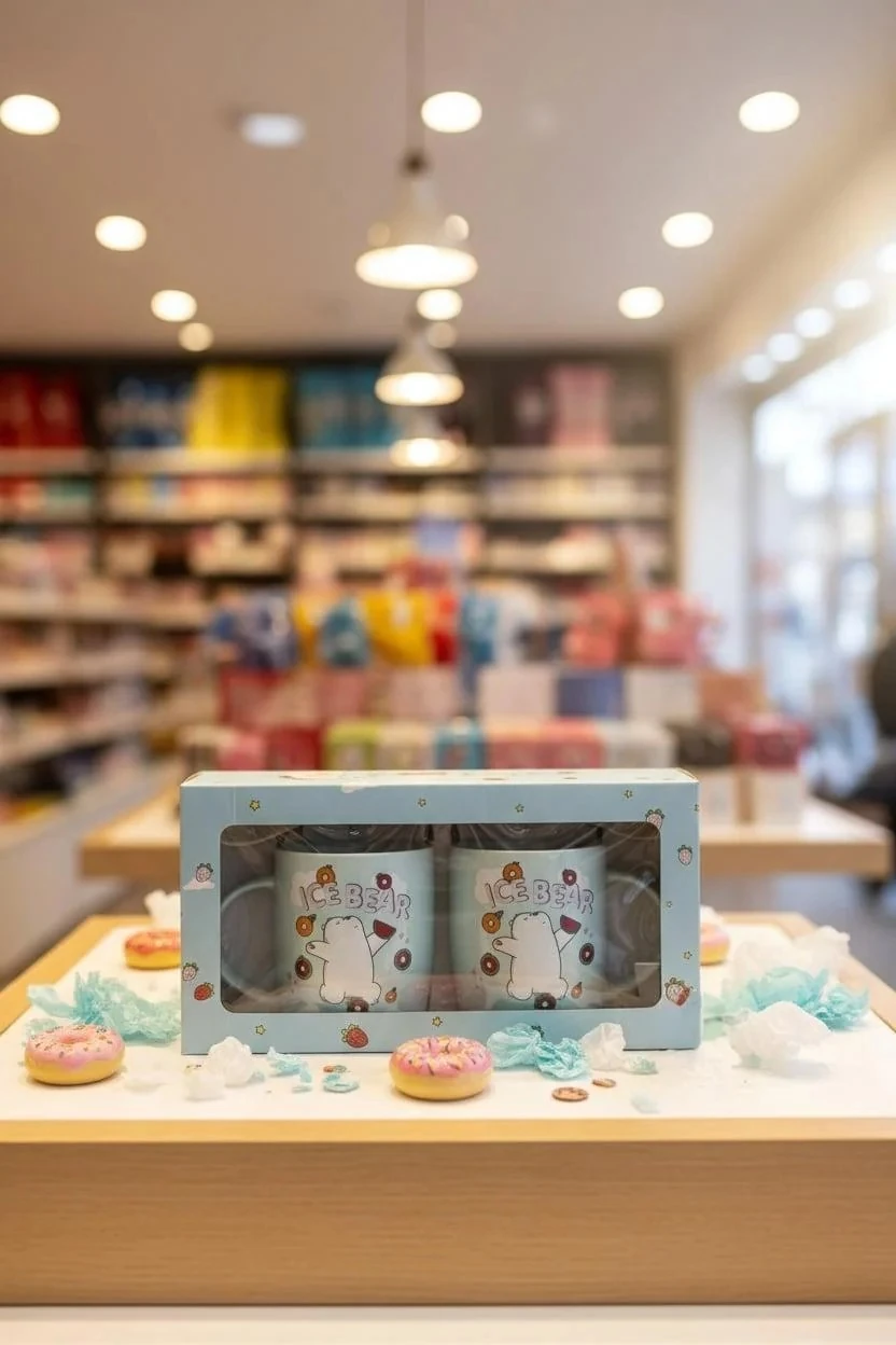 We Bare Bears Lisanslı Tatlı Serisi Kaşıklı Bardak Seti - 2 Adet